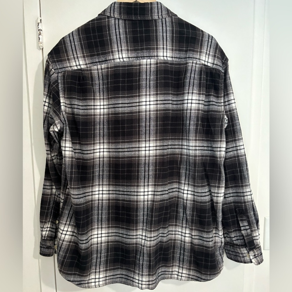 H&M black and white plaid cotton twill Button-Up Shirt - Picture 6 of 13